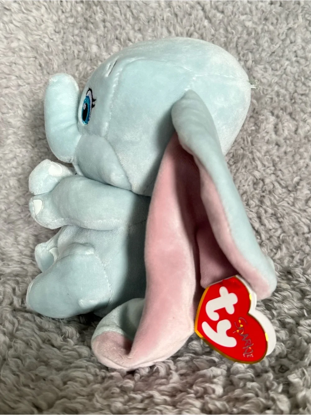 Ty Sparkle Dumbo Beanie Baby Plush 6” Elephant Disney Classic Stuffed Animal Toy